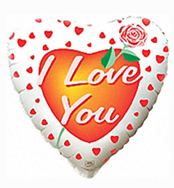 Helium foil paper balloon "I love you" in heart shape