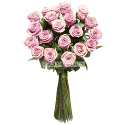 Round bouquet of 21 pink roses