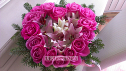 Basket of flowers "Pink heart"