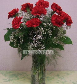 Bouquet of 9 red carnations